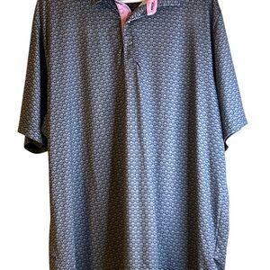 Puma Gray Golf Polo Shirt with Subtle Palm Tree Design